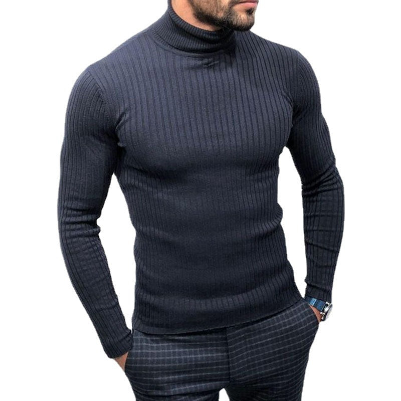 New High-necked Black Sweater Long-sleeved Underlay