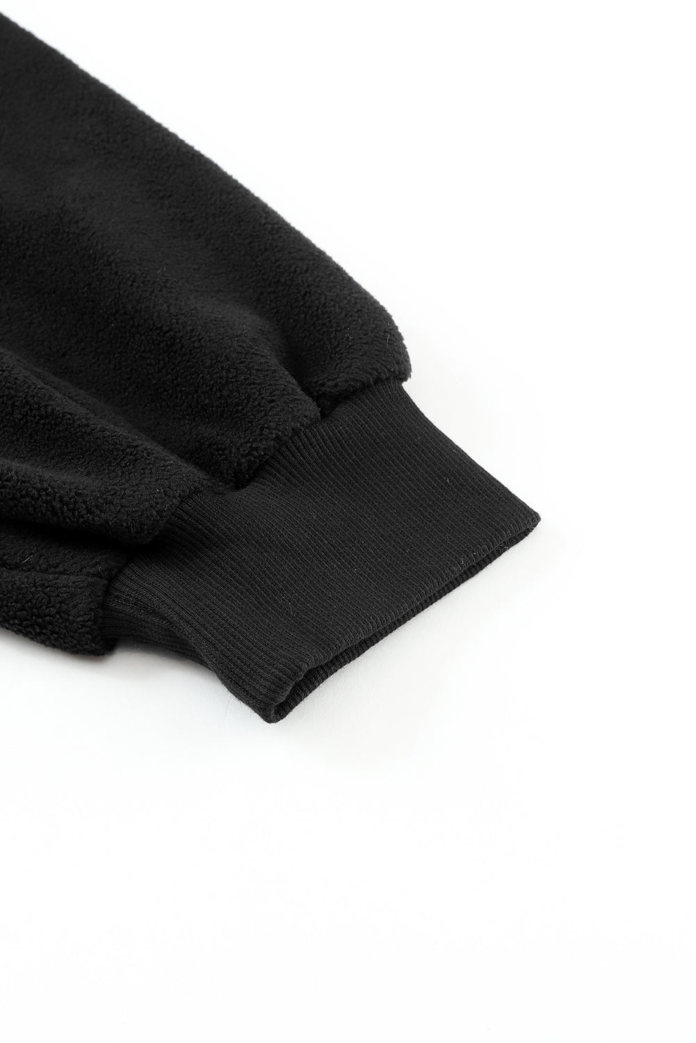 Black Bishop Sleeve Zip Up Hoodie Jacket with Flap Pockets