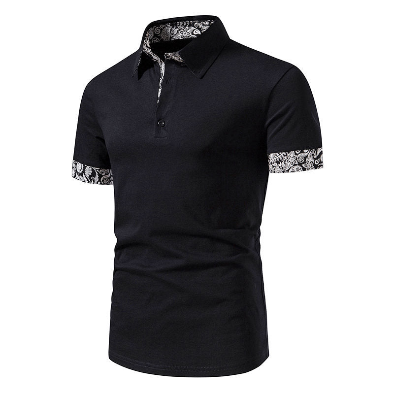 Printed Fashion Polo Collar Plus Size Short Sleeve T-shirt