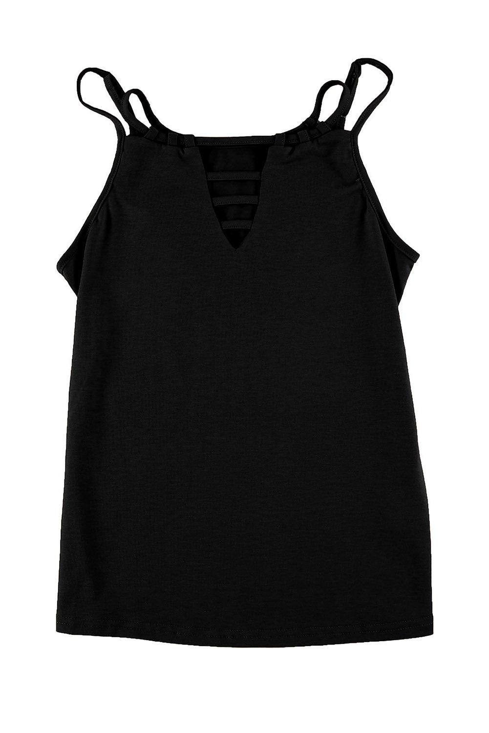 Wine Red Ladder Hollow-out Tank Top