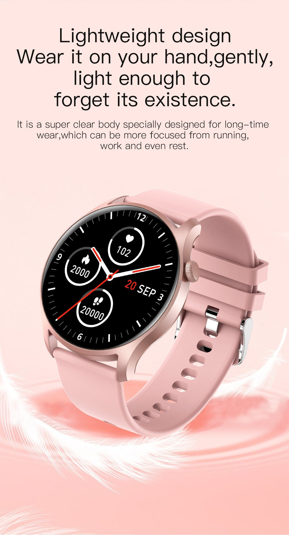 Smart Full Touch Multi-function Heart Rate Blood Pressure Monitoring Information Reminder Sports Bluetooth Watch
