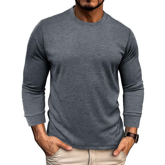Men's Fashion Casual Loose Round Neck Long-sleeved T-shirt