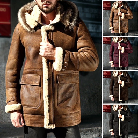 European And American Winter New Leather And Fur Men's Coat