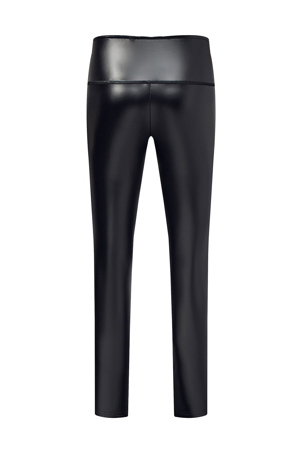 Black Faux Leather Casual High Waisted Leggings