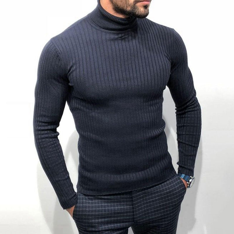 New High-necked Black Sweater Long-sleeved Underlay