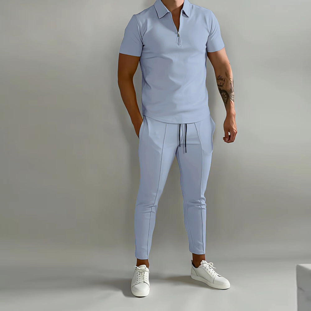 Summer Popular Men's Slim Casual Sports Suit