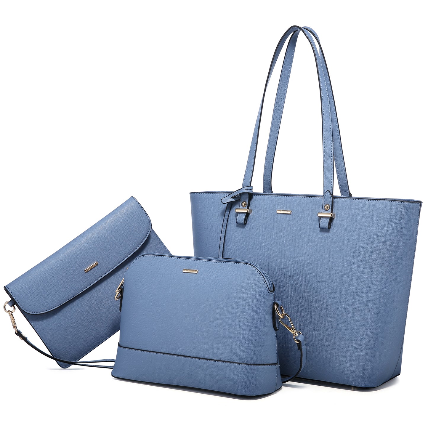 Leather Ladies Shoulder Hand Bag 3 Pcs Luxury Purse and Handbags Set