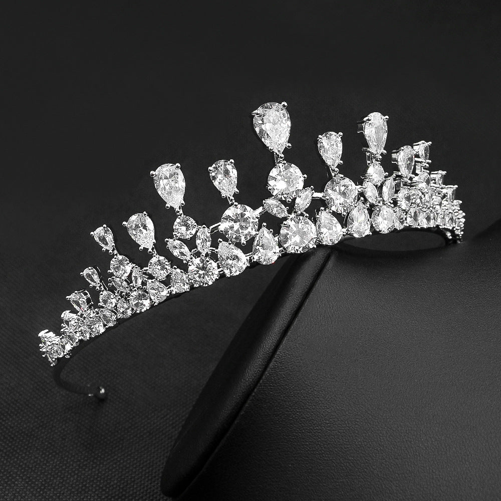 High-end Zircon Crown Bridal Headwear