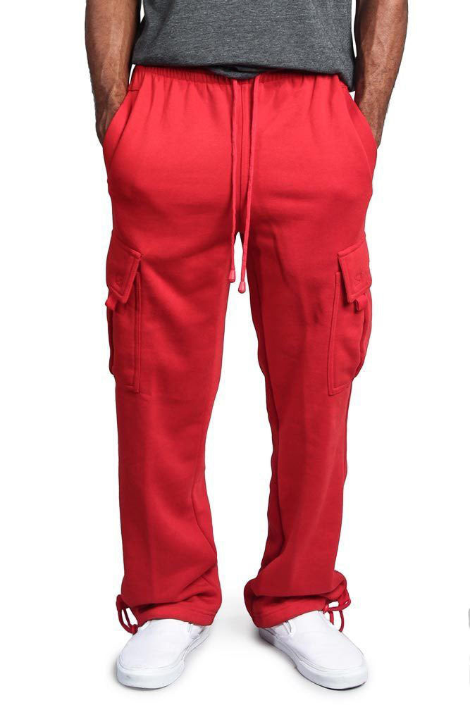 Casual multi-pocket loose straight-leg overalls