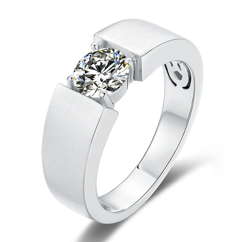 Simple And Fashionable Moissanite Men's Ring