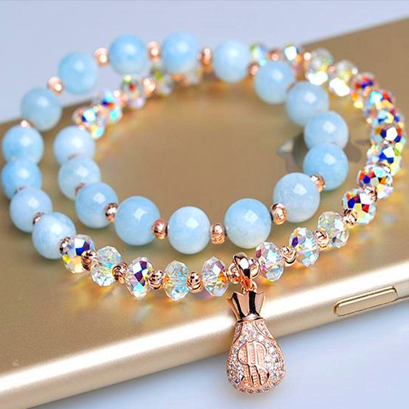Ocean Mystery Natural Aquamarine Crystal Bracelet