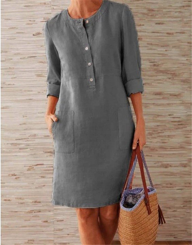 Large cotton and linen dress