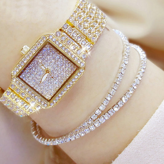 Full diamond waterproof quartz watch