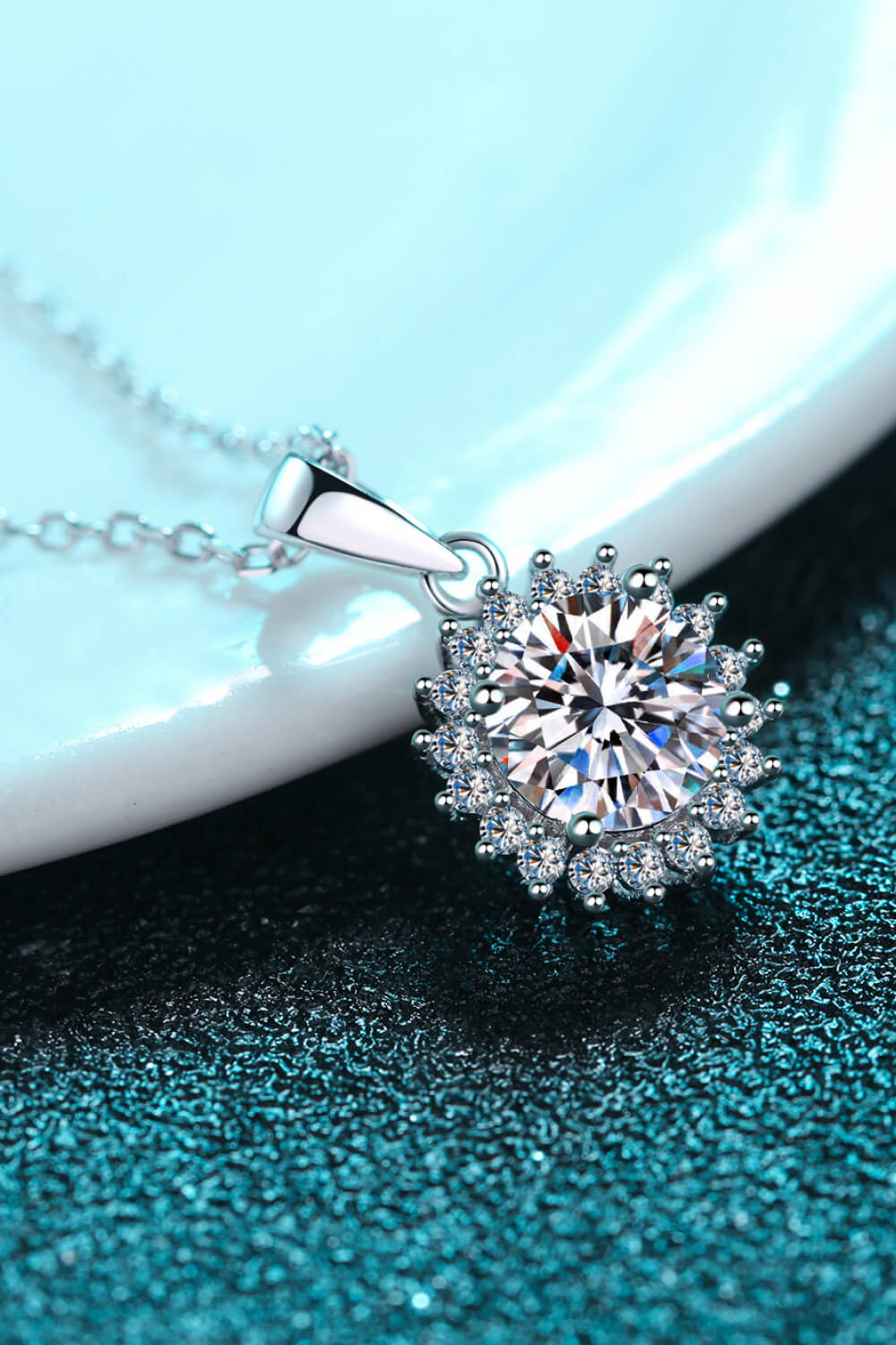 Jewelry 925 Sterling Silver Moissanite Pendant Necklace