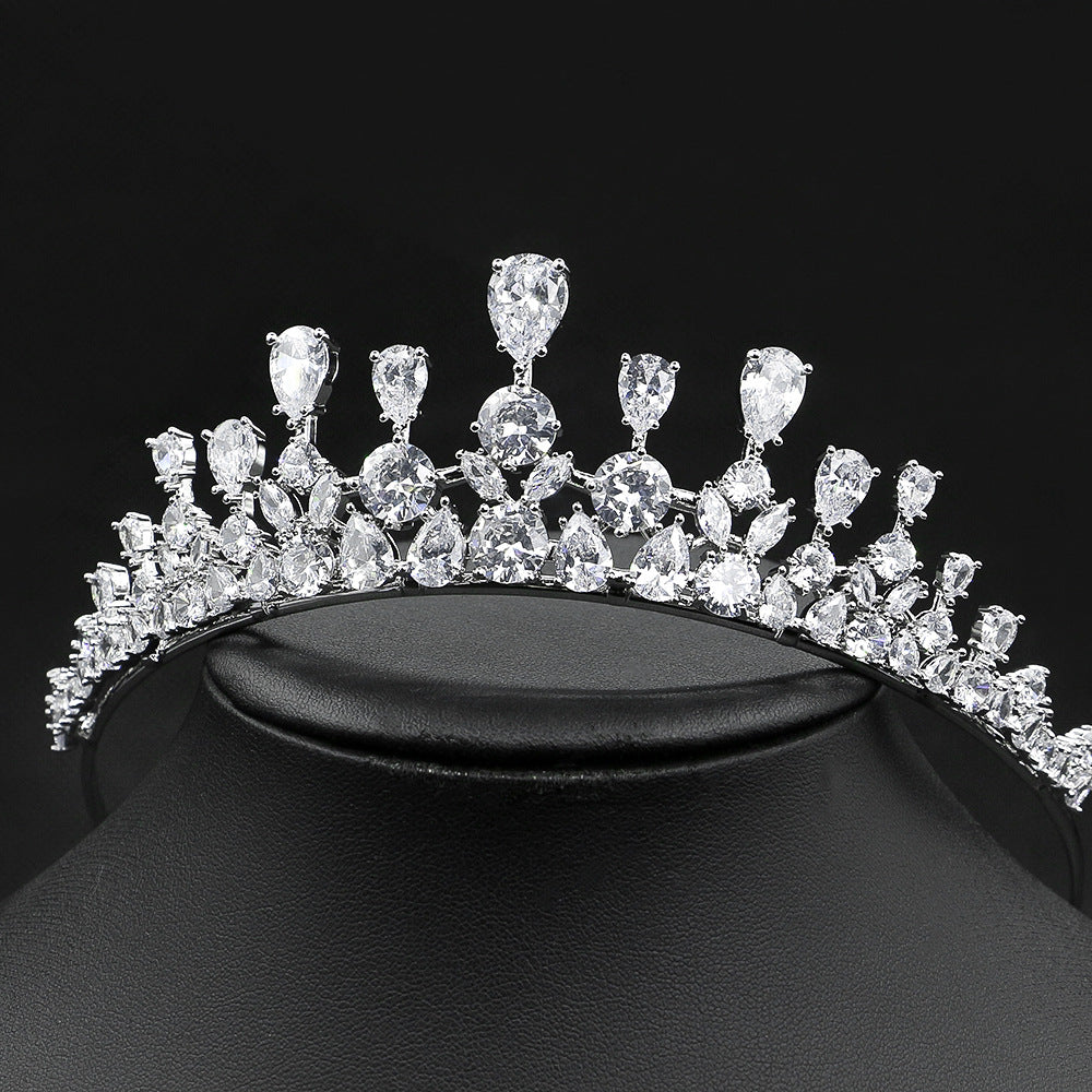 High-end Zircon Crown Bridal Headwear
