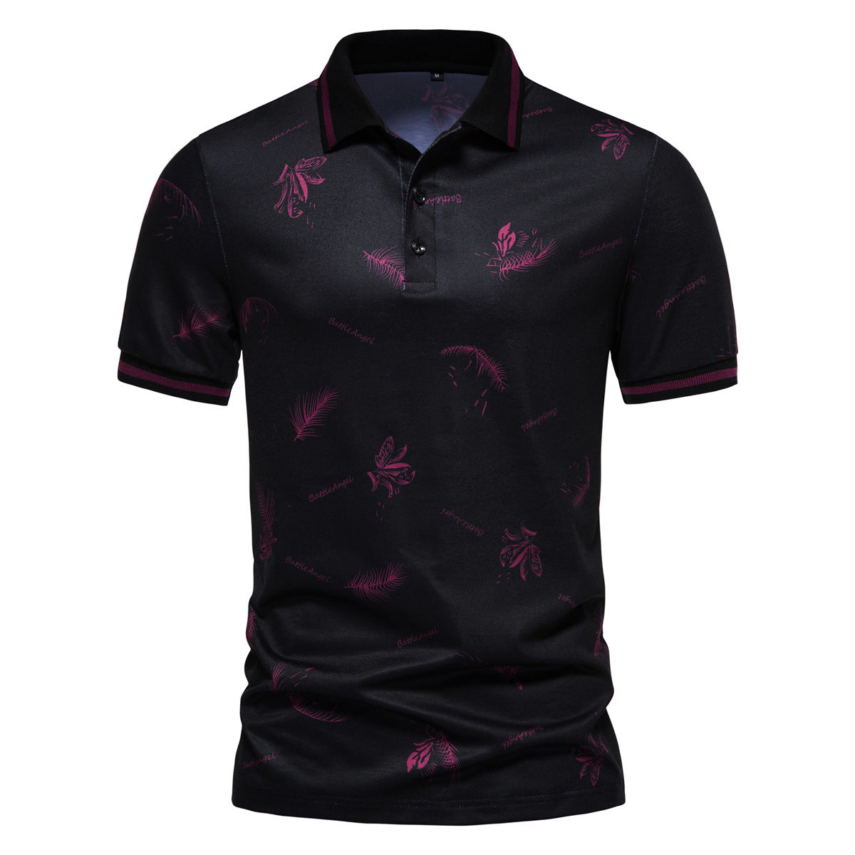 New T-shirt Men's Fashion Contrast Bronzing Print