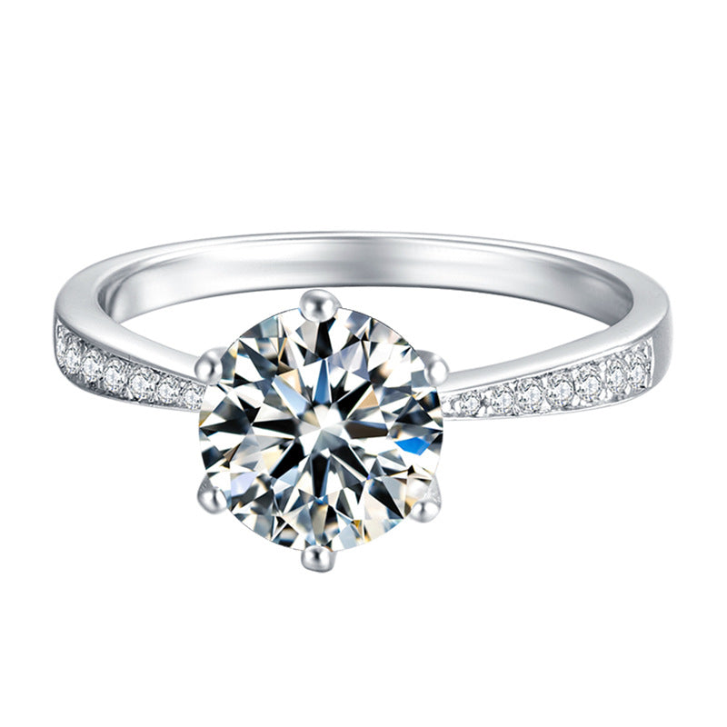 Jewelry 925 Silver Smart 2.0 Carat Moissanite Ring