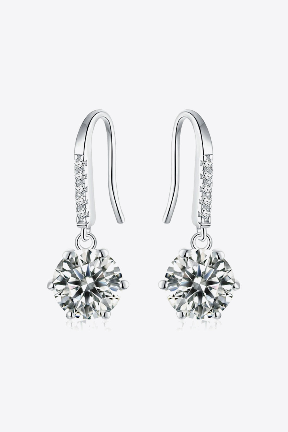 Jewelry 6-Prong Moissanite Drop Earrings