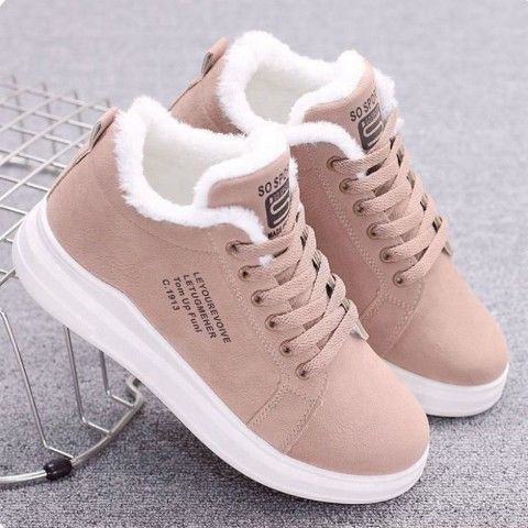 All-match Thick-soled And Velvet Sneakers Thickened Warm Daddy Shoes