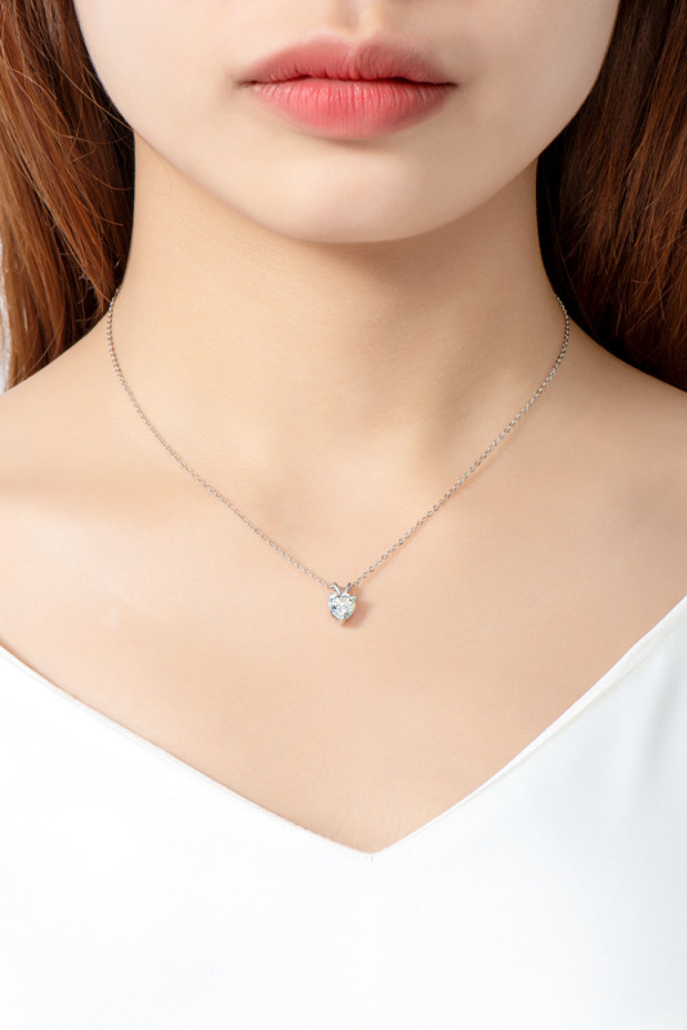 Jewelry 1 Carat Moissanite Heart-Shaped Pendant Necklace