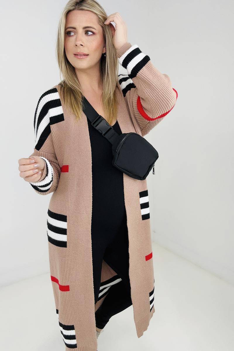 Oversized Striped Knit Duster Cardigan "The Burbs"