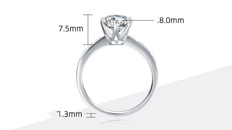 Jewelry 925 Silver Smart 2.0 Carat Moissanite Ring