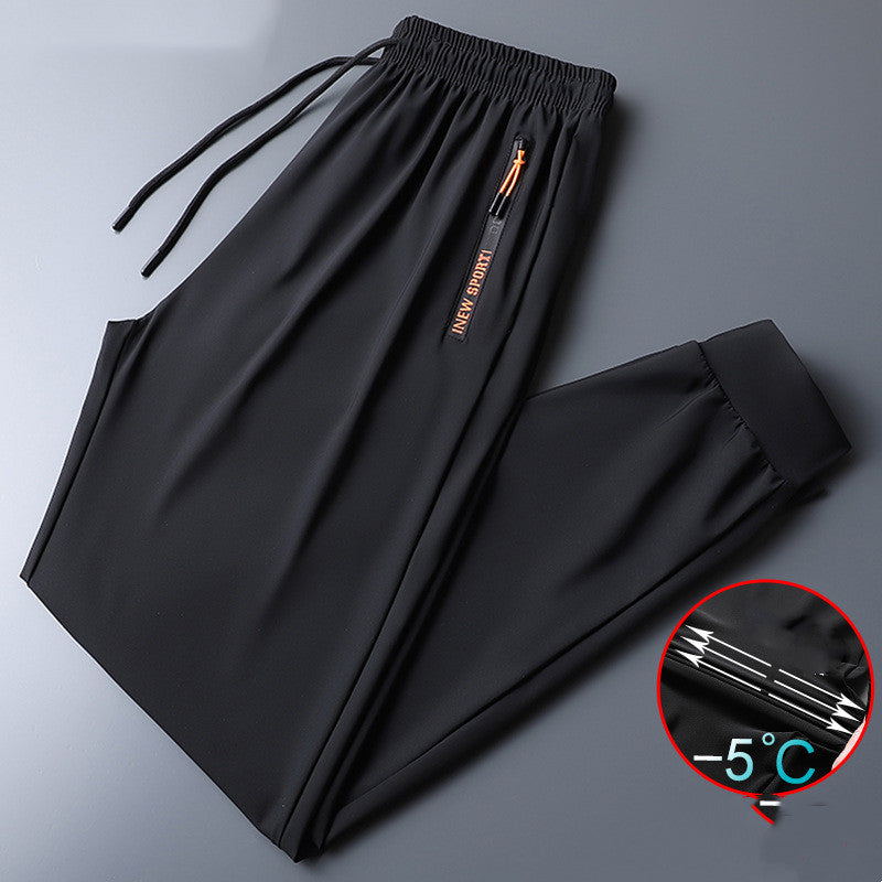 Extra Large Casual Pants Men's Straight Ice Silk Pants Are Ultra-thin
