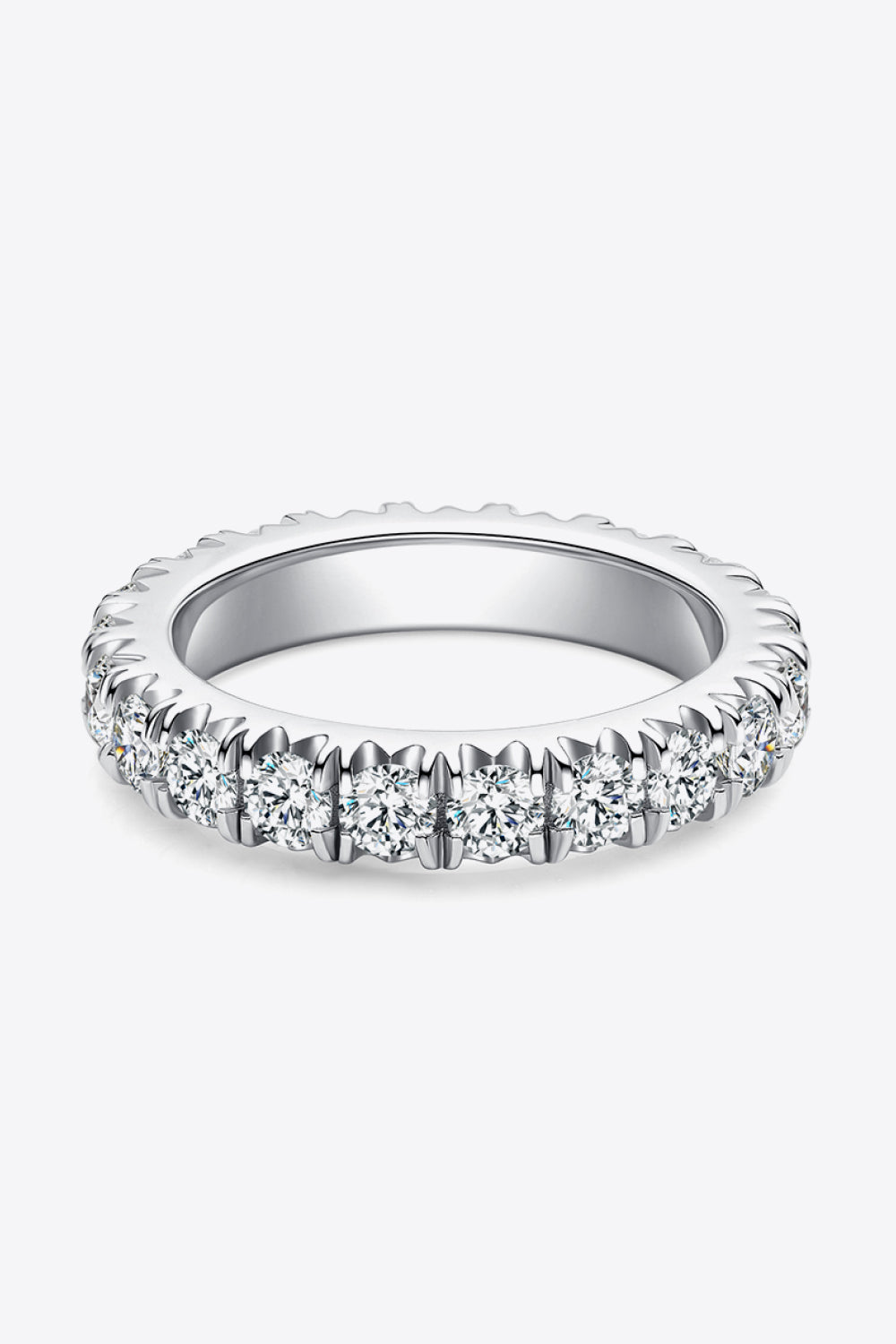 Jewelry 2.3 Carat Moissanite 925 Sterling Silver Eternity Ring