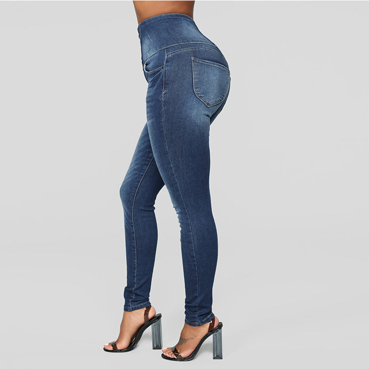 Women's High Waist  Slim Jeans Women