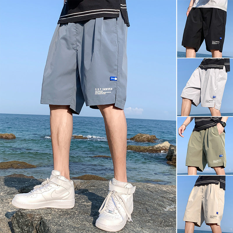 Ice Silk Shorts Summer Thin Quick-drying Casual Pants Men's Beach Basketball Sports Pants