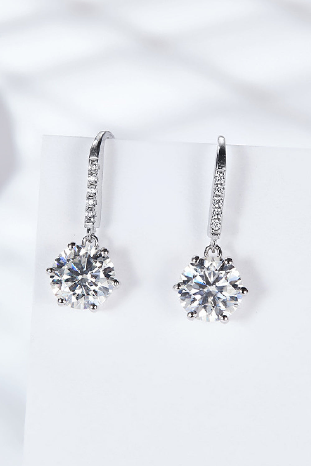 Jewelry 6-Prong Moissanite Drop Earrings