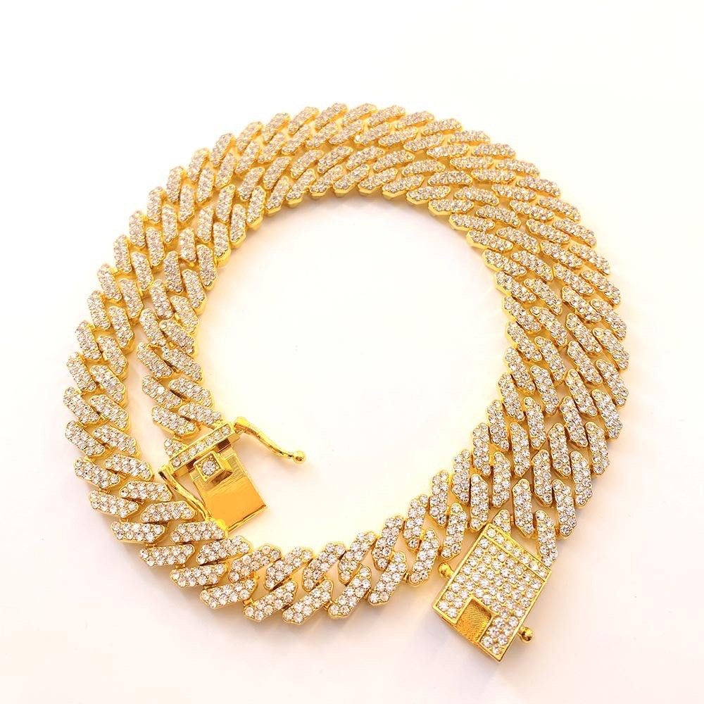 Hip Hop Cuban Link Chain Necklace For Women and Men Bling Iced Out Miami Cuban Choker Necklaces Jewelry