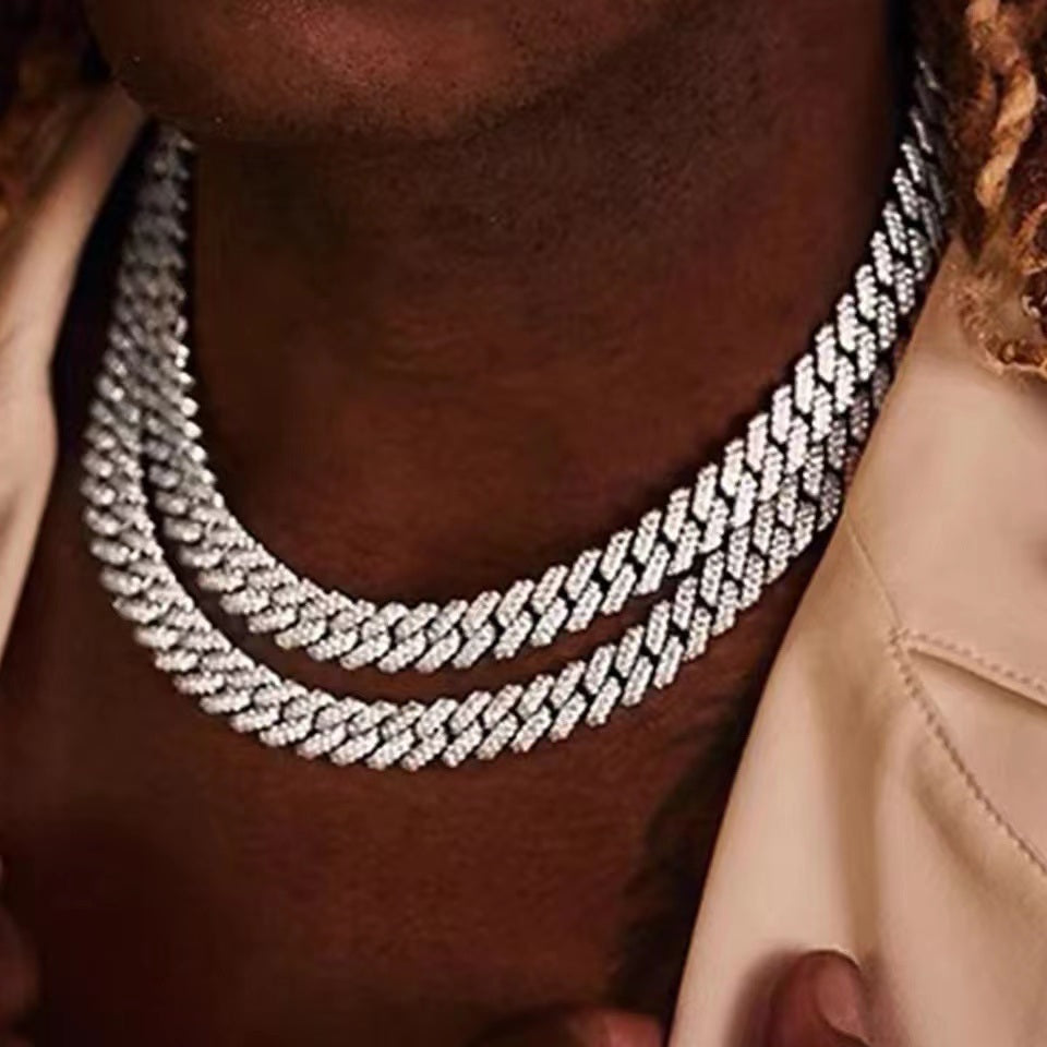 Hip Hop Cuban Link Chain Necklace For Women and Men Bling Iced Out Miami Cuban Choker Necklaces Jewelry