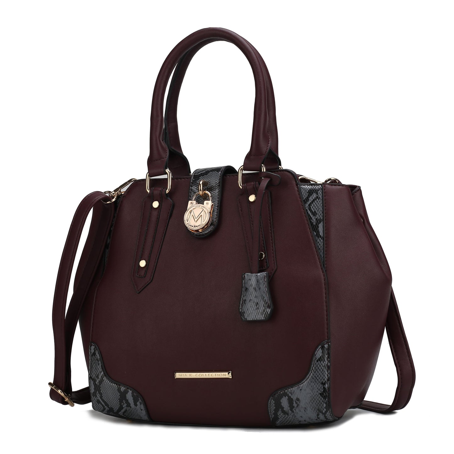 MKF Collection Lorena Snake embossed Vegan Leather Women Satchel Handbag by Mia K