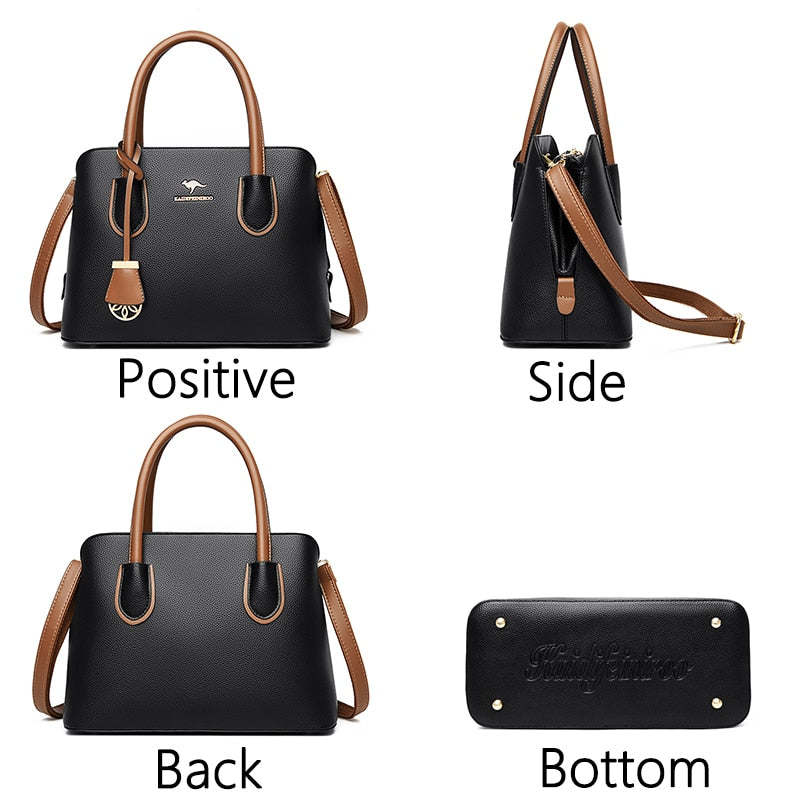 New Retro Leather Bag Ladies Purses And Handbags Luxury Handbags