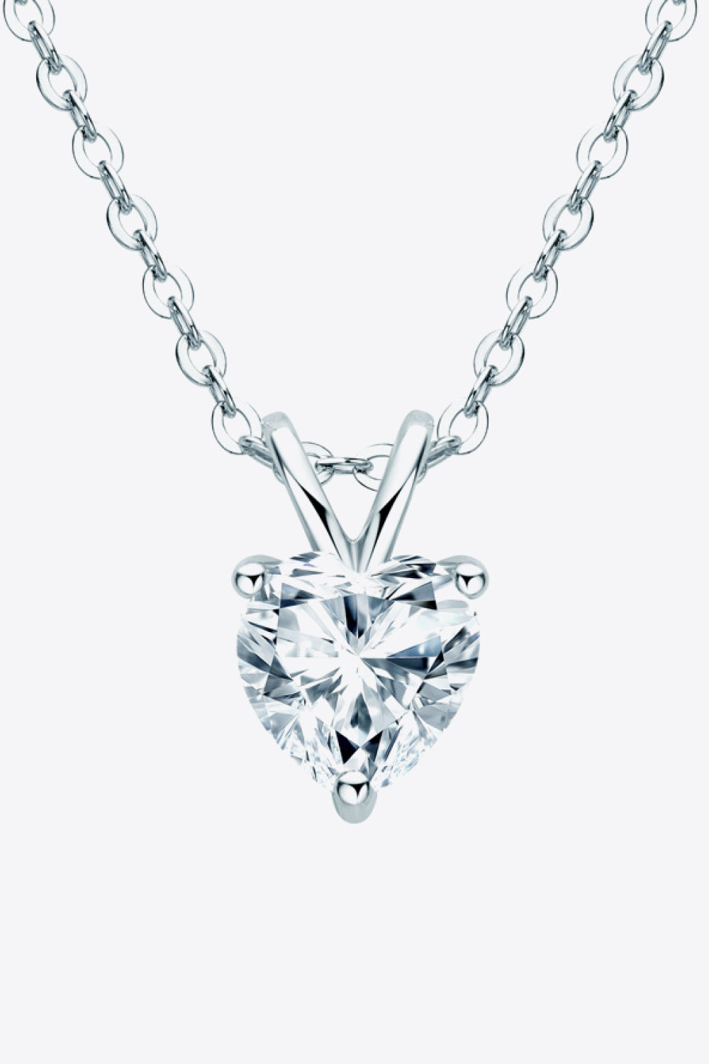 Jewelry 1 Carat Moissanite Heart-Shaped Pendant Necklace