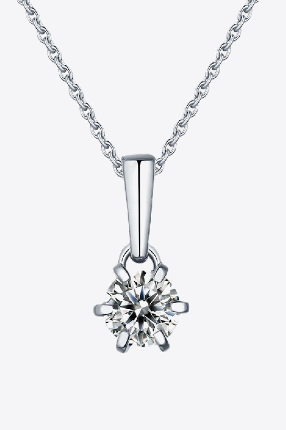Jewelry 2 Carat 6-Prong Moissanite Pendant Necklace
