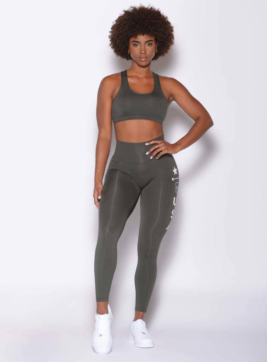 Letter Crisscross Top & Curvy Leggings Active Set