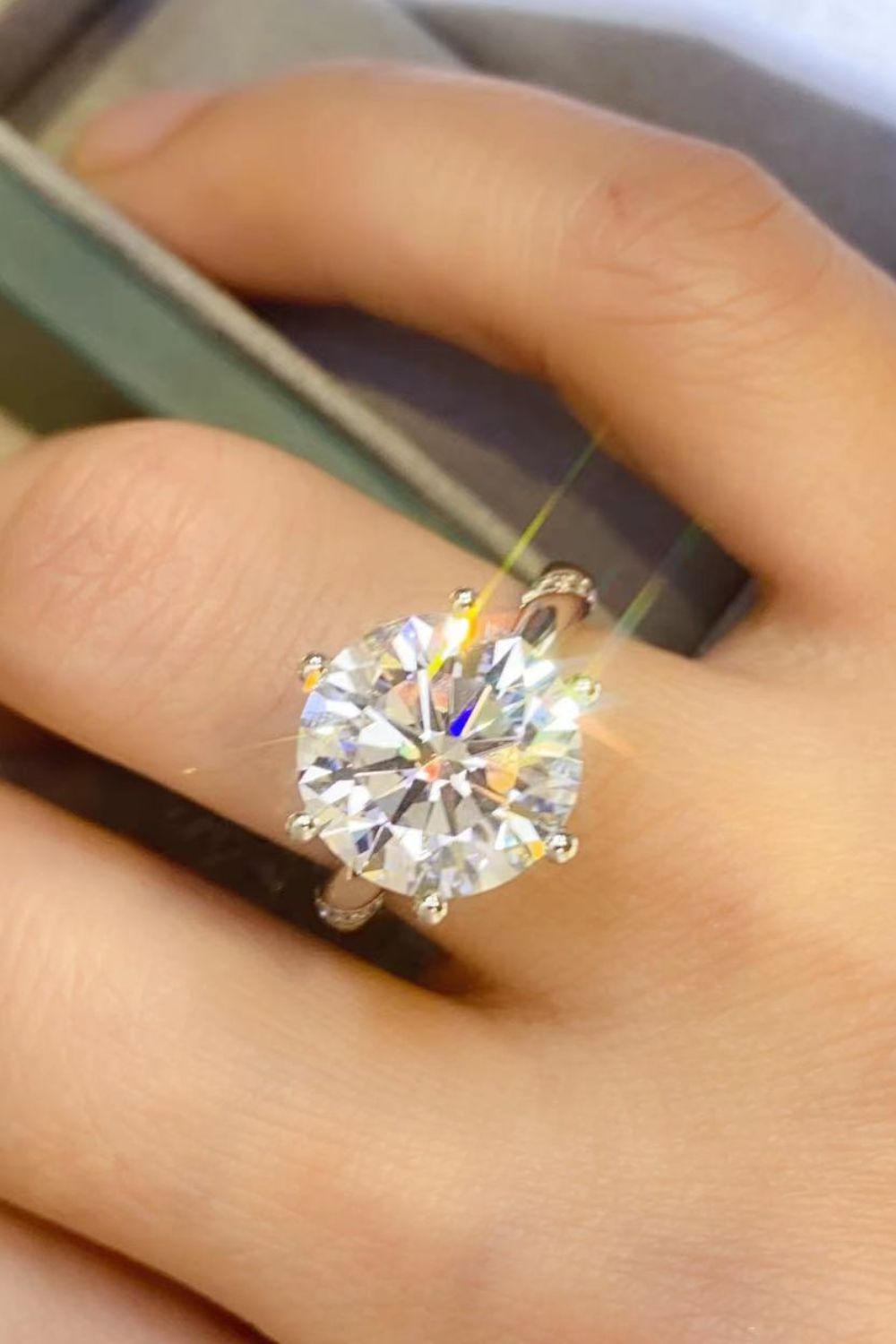 Jewelry 5 Carat Moissanite 6-Prong Ring