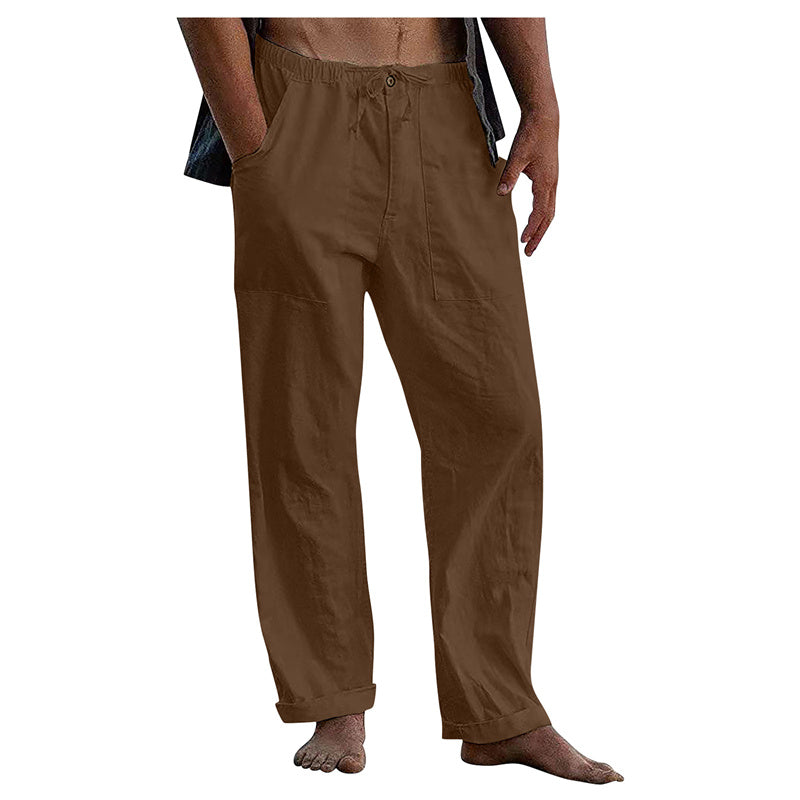 Men's Linen Casual Drawstring Loose Pants